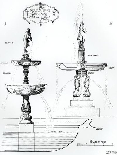 Çeşmeler, Wilton House, Wiltshire ve Victoria ve Albert Müzesi, Londra by Harry Inigo Triggs