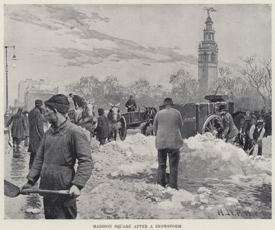 Kar fırtınasından sonra Madison Meydanı (litto) by Harry M. Pettit