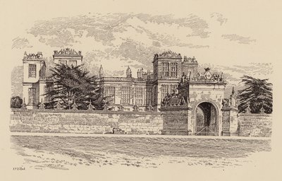Hardwick Hall, Derbyshire (renkli taş) by Harry Percy Clifford