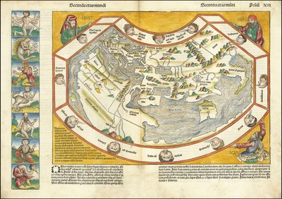 1493 dünya haritası - Secunda etas mundi by Hartmann Schedel