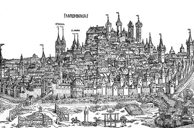 15. yüzyılda Nürnburg manzarası by Hartmann Schedel