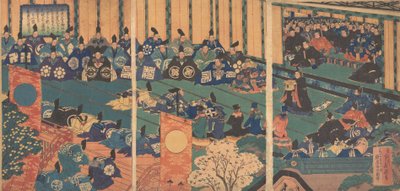 Yabancı devlet adamlarıyla görüşme, 1867 Meiji 1. by Hasegawa Sadanobu