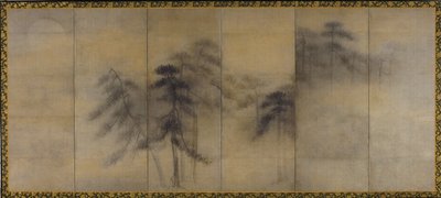 Ay Işığında Çam Ağaçları by Hasegawa Tohaku