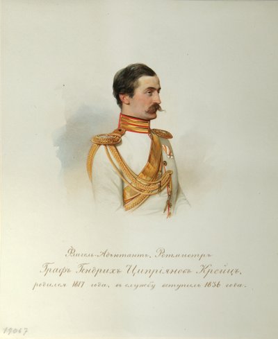 İmparatorluk At Muhafızları Albümünden Kont Heinrich Cyprianovich von Kreutz