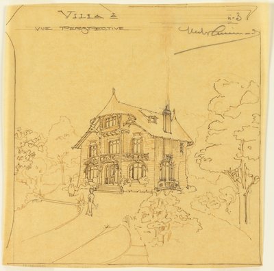 Villanın Perspektif Görünümü by Hector Guimard