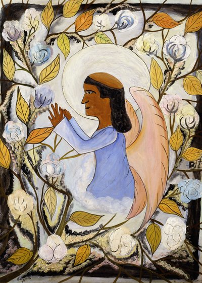 Duada Melek Aziz Francis; Ange St. Francis en Priere, c.1947-48 (masonit üzerine yağlı boya) by Hector Hyppolite