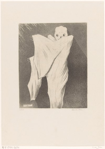 De Dood (nesne üzerindeki orijinal başlık) Masker (nesne üzerinde orijinal seri başlığı) by Hein von Essen (signed by artist)