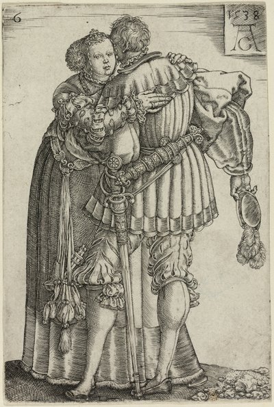 Kucaklayan Çift, Büyük Düğün Dansçıları'ndan altıncı tabak by Heinrich Aldegrever