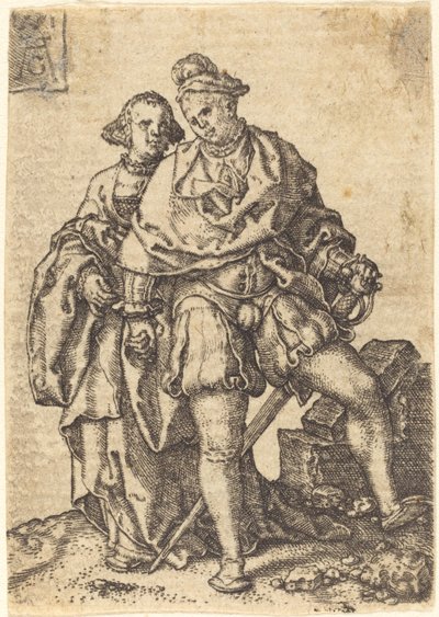 Dans Eden Çift, 1551. by Heinrich Aldegrever