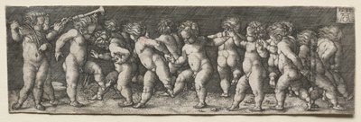 Dans Eden On Beş Çıplak Çocuk, 1535. by Heinrich Aldegrever
