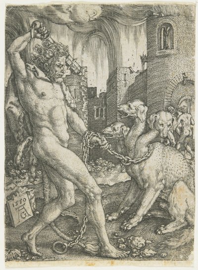 Herkül Zincirleri Cerberus, 1550 by Heinrich Aldegrever