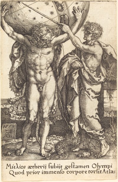Herkül ve Atlas by Heinrich Aldegrever
