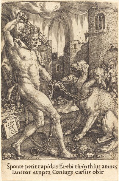Herkül ve Cerberus by Heinrich Aldegrever