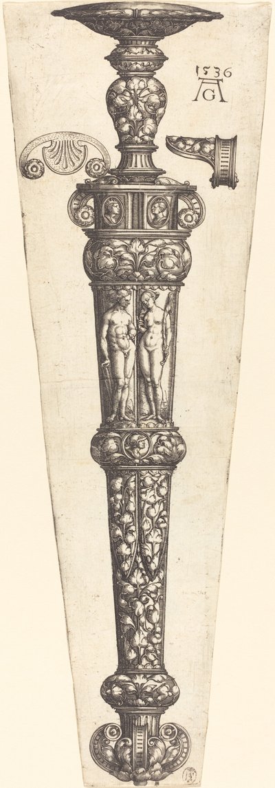 Çıplak Çiftli Büyük Hançer Kılıf by Heinrich Aldegrever