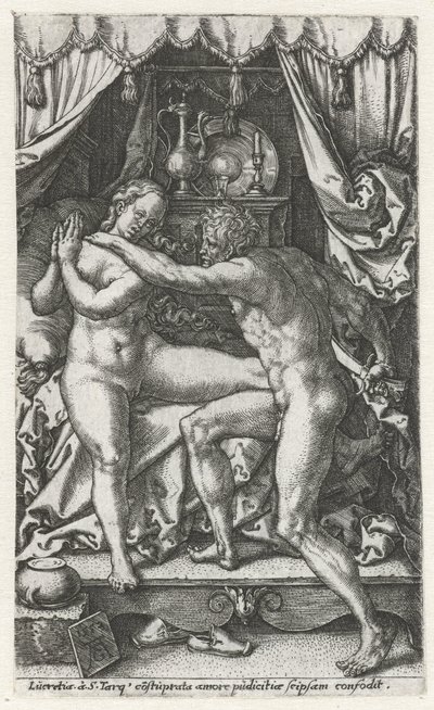 Lucretia en Sextus Tarquinius by Heinrich Aldegrever
