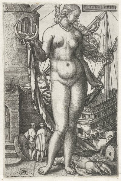 Luna (nesne üzerindeki başlık) Diana Yedi Gezegen (dizi başlığı) by Heinrich Aldegrever