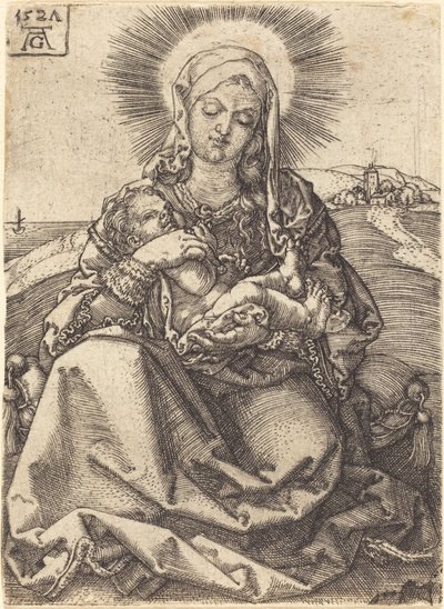 Bir Mindere Oturan Manzarada Madonna by Heinrich Aldegrever