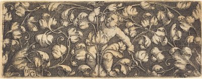 Yapraklı Süsleme ve Merkezde Bir Çocuk, 1539. by Heinrich Aldegrever