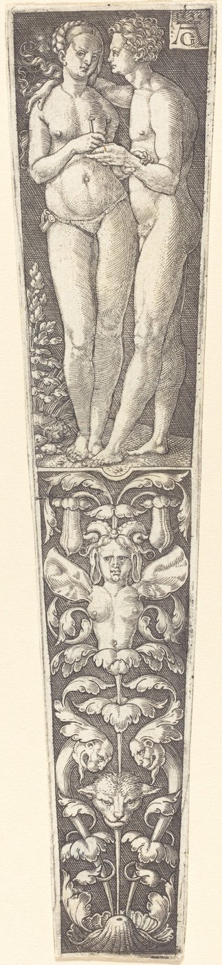 Çıplak Çift ile Süsleme by Heinrich Aldegrever