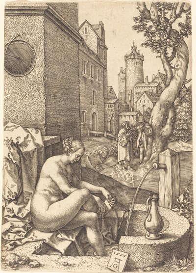 Susanna, İki Yaşlı Tarafından Şaşırdı, 1555. by Heinrich Aldegrever