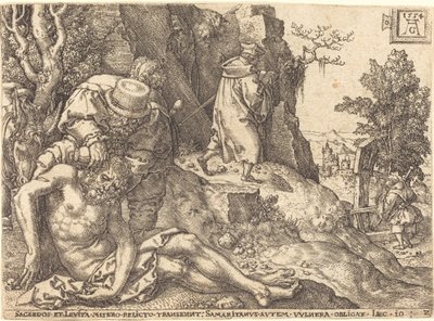 Gezgine Hizmet Eden İyi Samiriyeli, 1554. by Heinrich Aldegrever