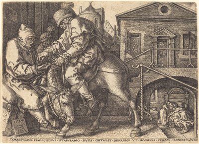 Gezginin Pansiyonunu Ödenen İyi Samiriyeli, 1554. by Heinrich Aldegrever