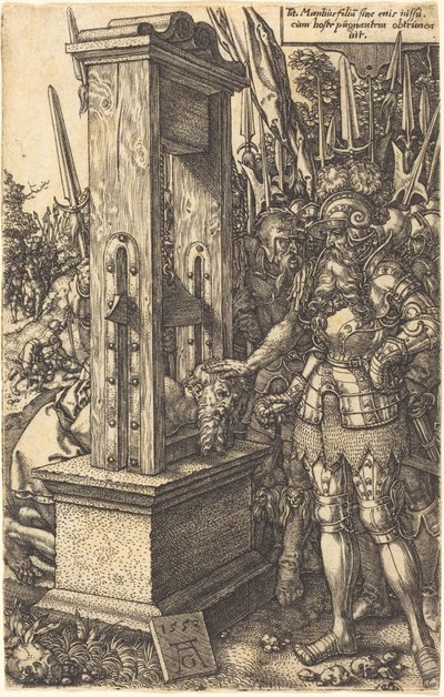 Titus Manlius Oğlunun Kafasını Keserken, 1553. by Heinrich Aldegrever