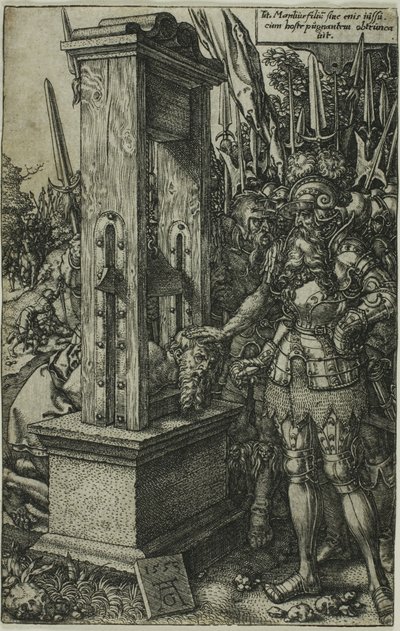 Titus Manlius Oğlunun Kafasını Kesiyor by Heinrich Aldegrever