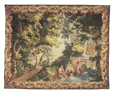 Diana & Callisto serisinden bir Brüksel Mitolojik duvar halısı, c. 1680-1710 by Heinrich II Reydams