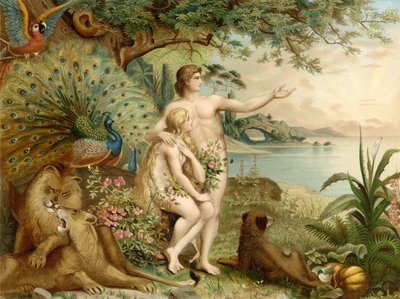 Adem ve Havva Cennette by Heinrich Jenny