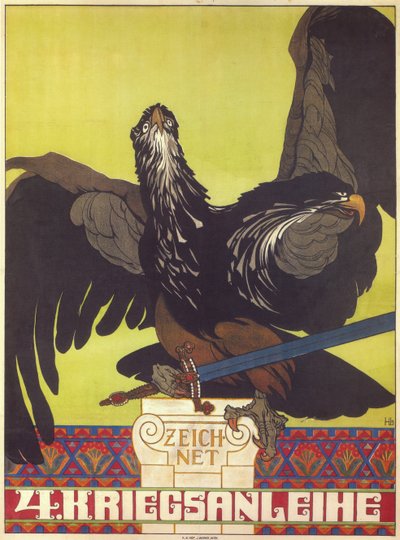 Dördüncü savaş kredisine abone olun - Dördüncü savaş kredisine abone olun - Lefler, Heinrich (1863-1919) - 1916 - Renkli litografi - Özel Koleksiyon by Heinrich Lefler