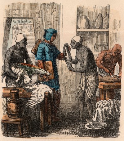Antik Mısır: Hayvanları mumyalama, 1866 by Heinrich Leutemann