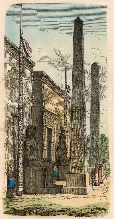 Antik Mısır : Bir saray tapınağının girişi by Heinrich Leutemann