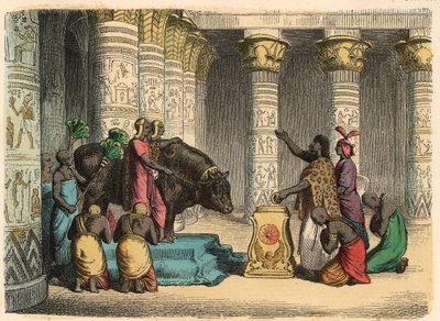 Antik Mısır : Apis Boğasına Tapınma by Heinrich Leutemann