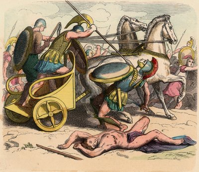 Antik Yunanistan : Yunan Askeri, krallar zamanında Yunanistan, Savaş Arabası by Heinrich Leutemann