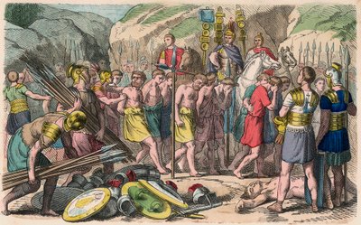 Antik Roma: Yakalanan düşmanlar dizginlenir by Heinrich Leutemann