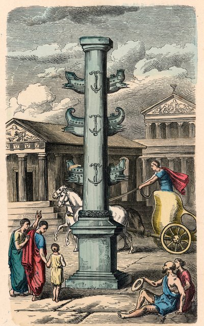 Antik Roma: Forum Romanum, bir zaferi anmak için sütun by Heinrich Leutemann