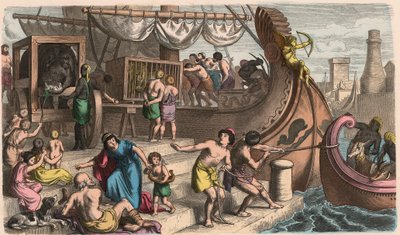Antik Roma: Deniz Yolculuğu, Vahşi hayvanlar sirk için taşınır by Heinrich Leutemann