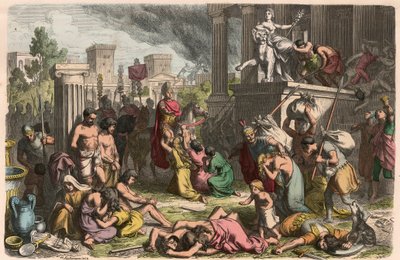 Antik Roma: Ele geçirilen bir şehrin yağmalanması by Heinrich Leutemann