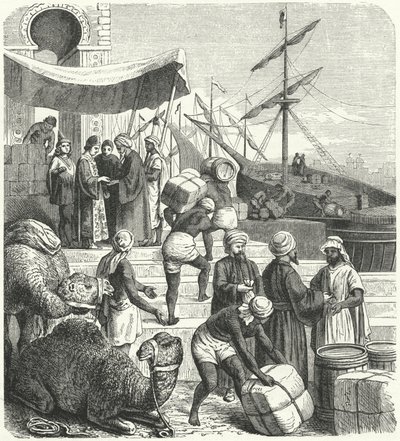 Arap tüccarlar (gravür) by Heinrich Leutemann