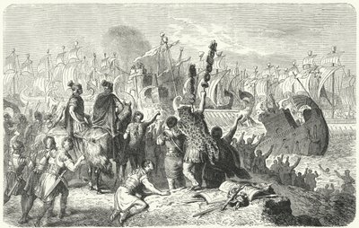 Actium Savaşı, MÖ 31 (gravür) by Heinrich Leutemann