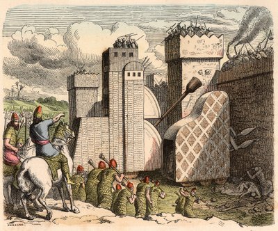 Mezopotamya, Asur: bir kaleye hücum by Heinrich Leutemann