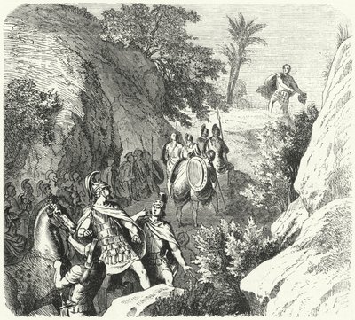 Makedonyalı Perseus, Teselya geçitleri boyunca yürüyüşte (gravür) by Heinrich Leutemann