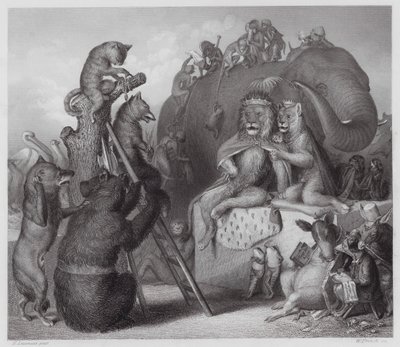 Tilki Reynard: Reynard İnfaz Yerinde (gravür) by Heinrich Leutemann