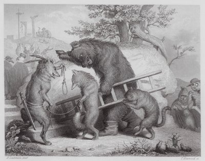 Tilki Reynard: İdam Yolu (gravür) by Heinrich Leutemann