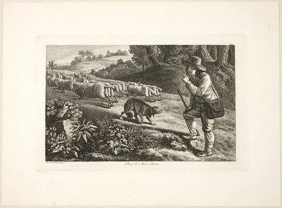 Arkadyalı Çoban Çocuk ve Koyun Sürüsü by Heinrich Reinhold