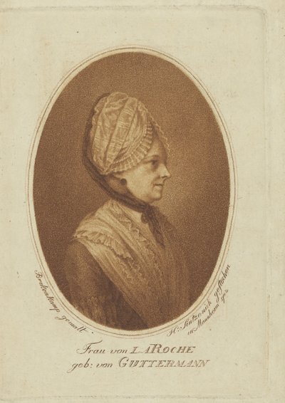 Sophie von La Roche, kızlık soyadı Gutermann von Gutershofen 1730-1807, 1782. by Heinrich Sintzenich