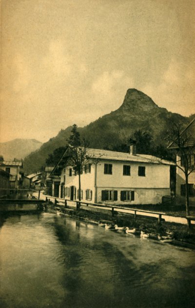 Oberammergau, Bavyera, Almanya c1922 de değirmen akışı. by Heinrich Uhlschmid