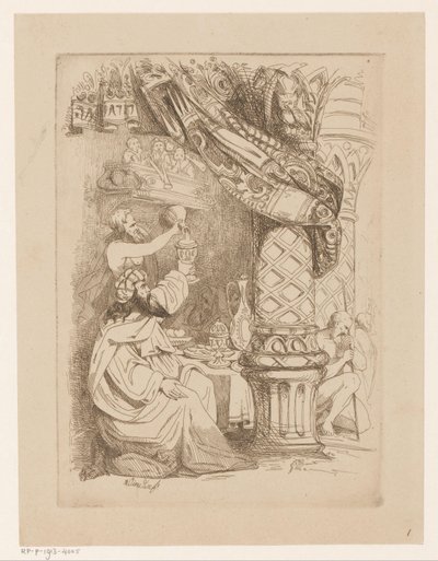 Bir Ziyafetteki Adam Bağımlılık Oburluğunu Alır (Gula) Ölümcül Günahlar ve Düşüş (dizi başlığı) by Heinrich Vianden