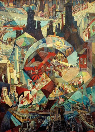 Bakü ajitasyon paneli, 1927. by Heinrich Vogeler